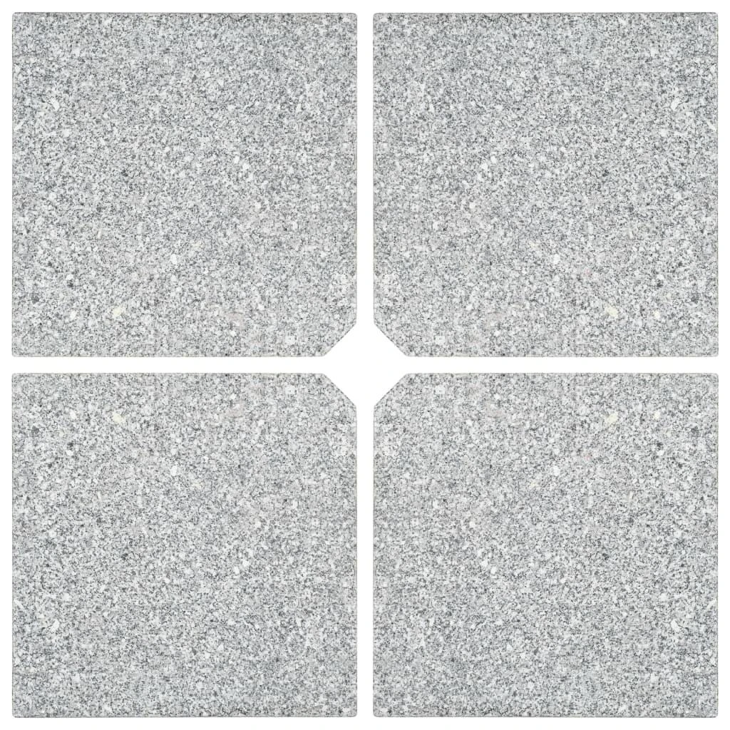 Svoriai skėčiui, 4vnt., pilki, granitas, 100 kg, kvad. formos