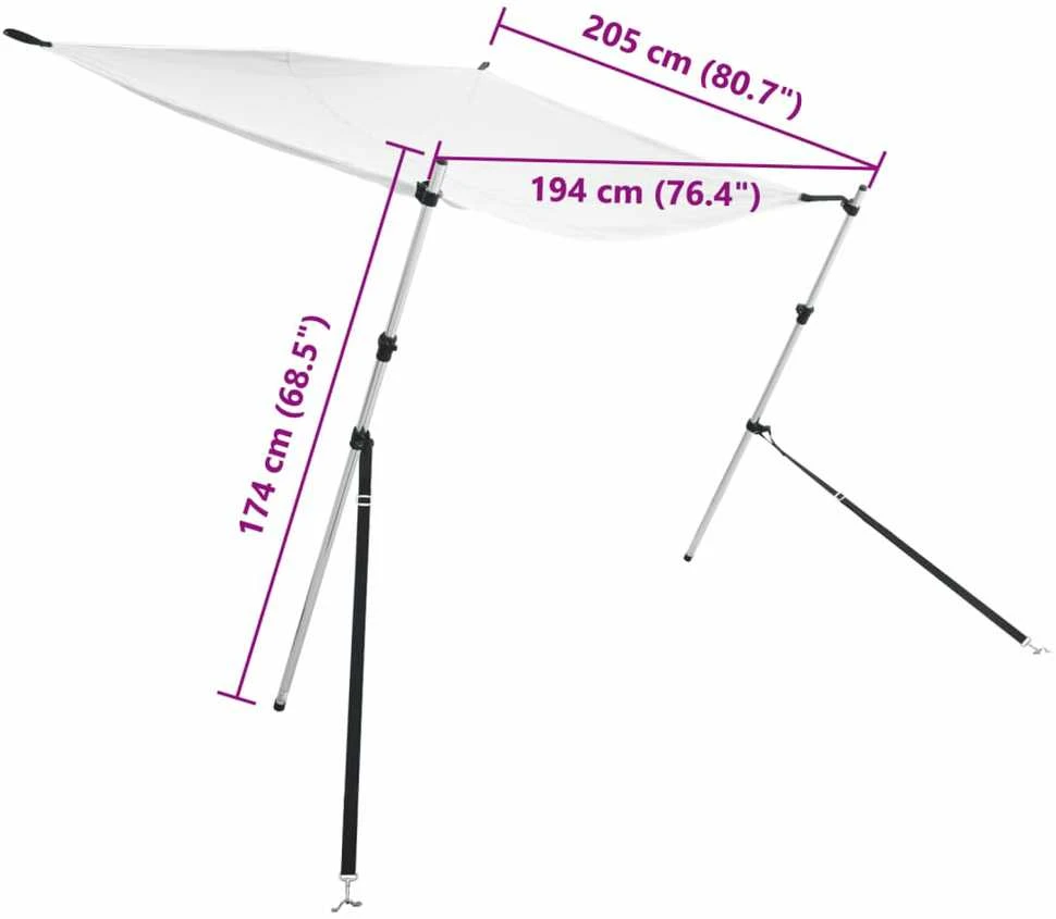 T tipo uždangos prailginimas, baltas, 174x205x(115-194)cm