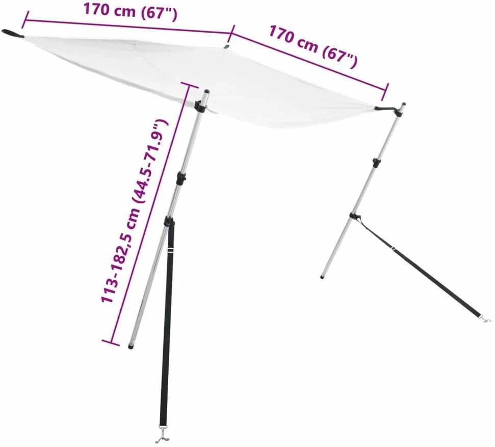 T uždangos prailginimo rinkinys, baltas, 170x170x(113-182,5)cm