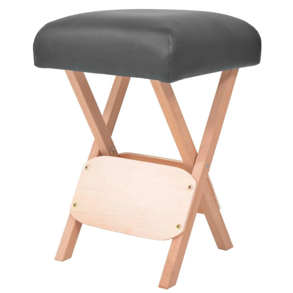 Taburetė masažui, juoda, su 12cm storio sėdyne ir 2 atramomis