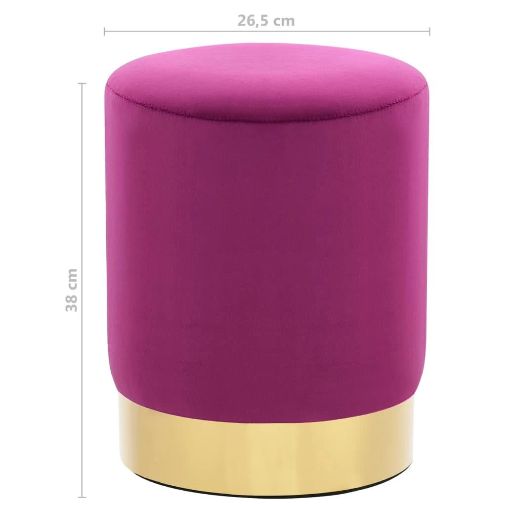 Taburetė, violetinės ir auksinės spalvos, aksomas
