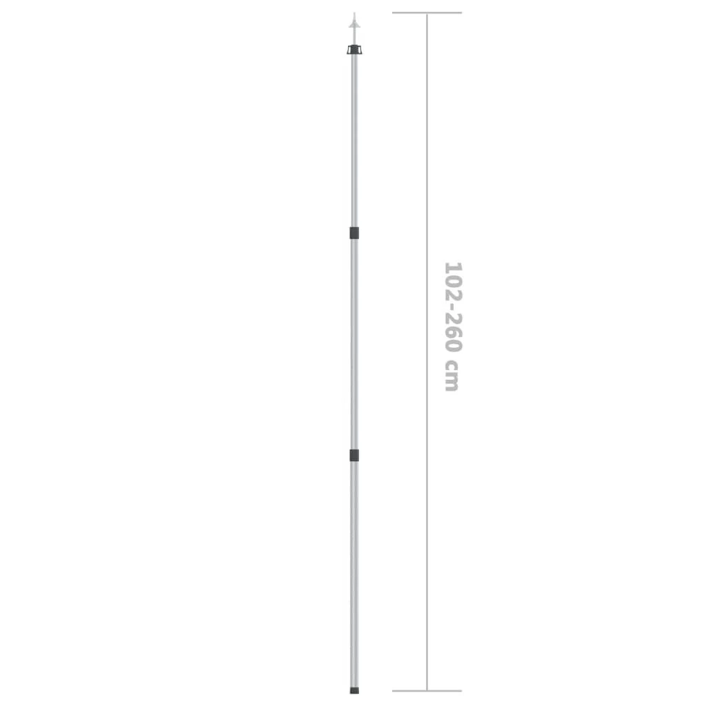 Teleskopiniai brezento strypai, 2vnt., 102-260cm, aliuminis