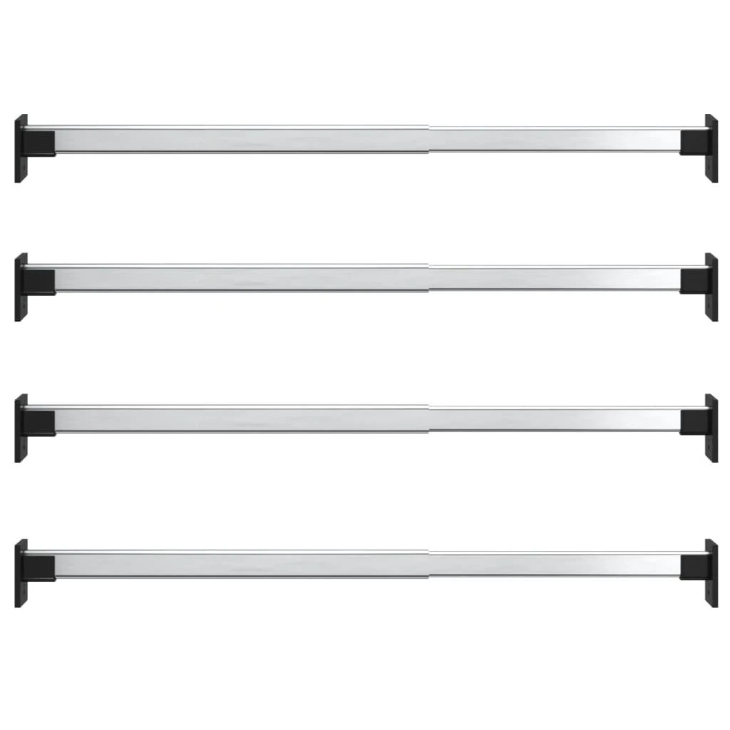 Teleskopiniai spintos skersiniai, 4vnt., sidabriniai, 58–100cm