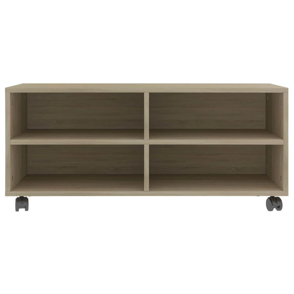 TV staliukas TV spintelė su ratukais, ąžuolo, 90x35x35cm, apdirbta mediena