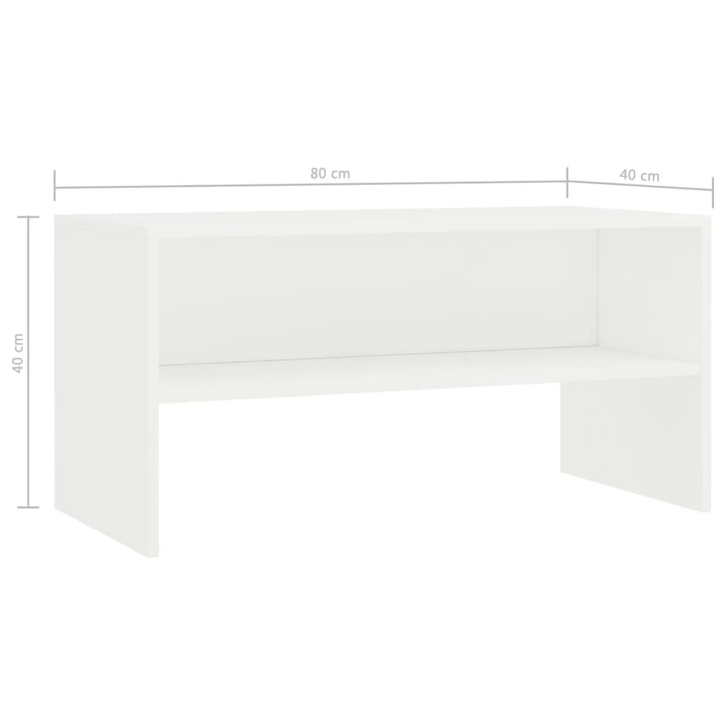 TV staliukas Televizoriaus spintelė, balta, 80x40x40cm, apdirbta mediena