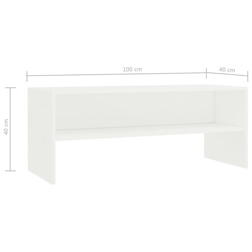 TV staliukas Televizoriaus spintelė, balta, 100x40x40cm, apdirbta mediena