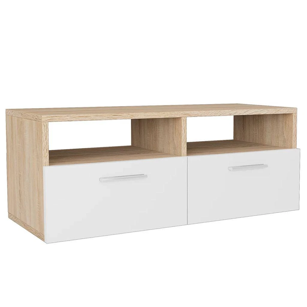 TV staliukas Televizoriaus spintelė, ąžuolo/balta, 95x35x36cm, mediena