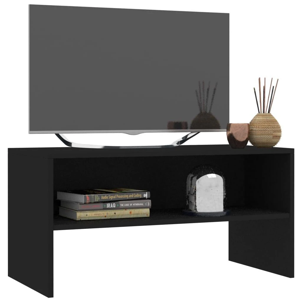 TV staliukas Televizoriaus spintelė, juoda, 80x40x40cm, apdirbta mediena