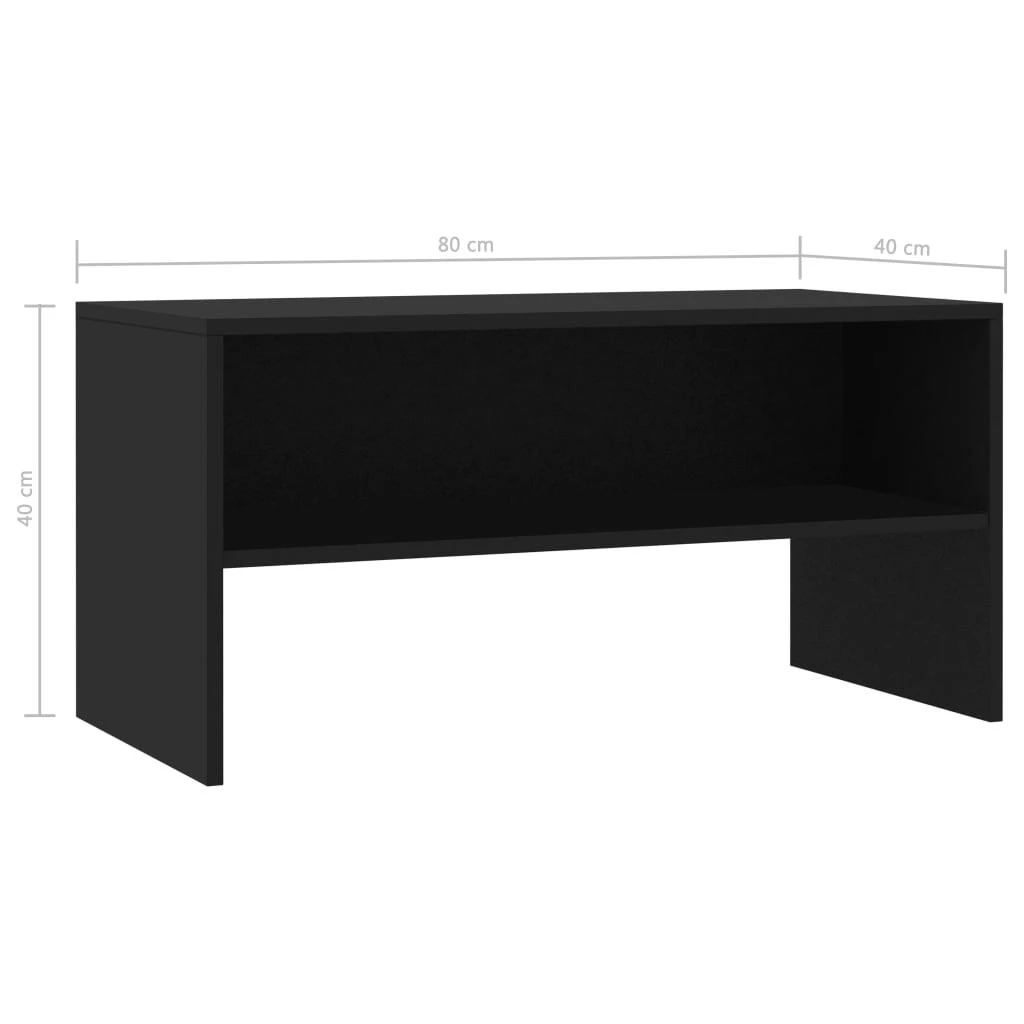 TV staliukas Televizoriaus spintelė, juoda, 80x40x40cm, apdirbta mediena
