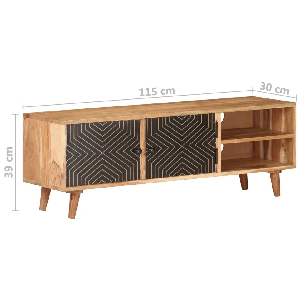 TV staliukas Televizoriaus spintelė, 115x30x39cm, akacijos medienos masyvas