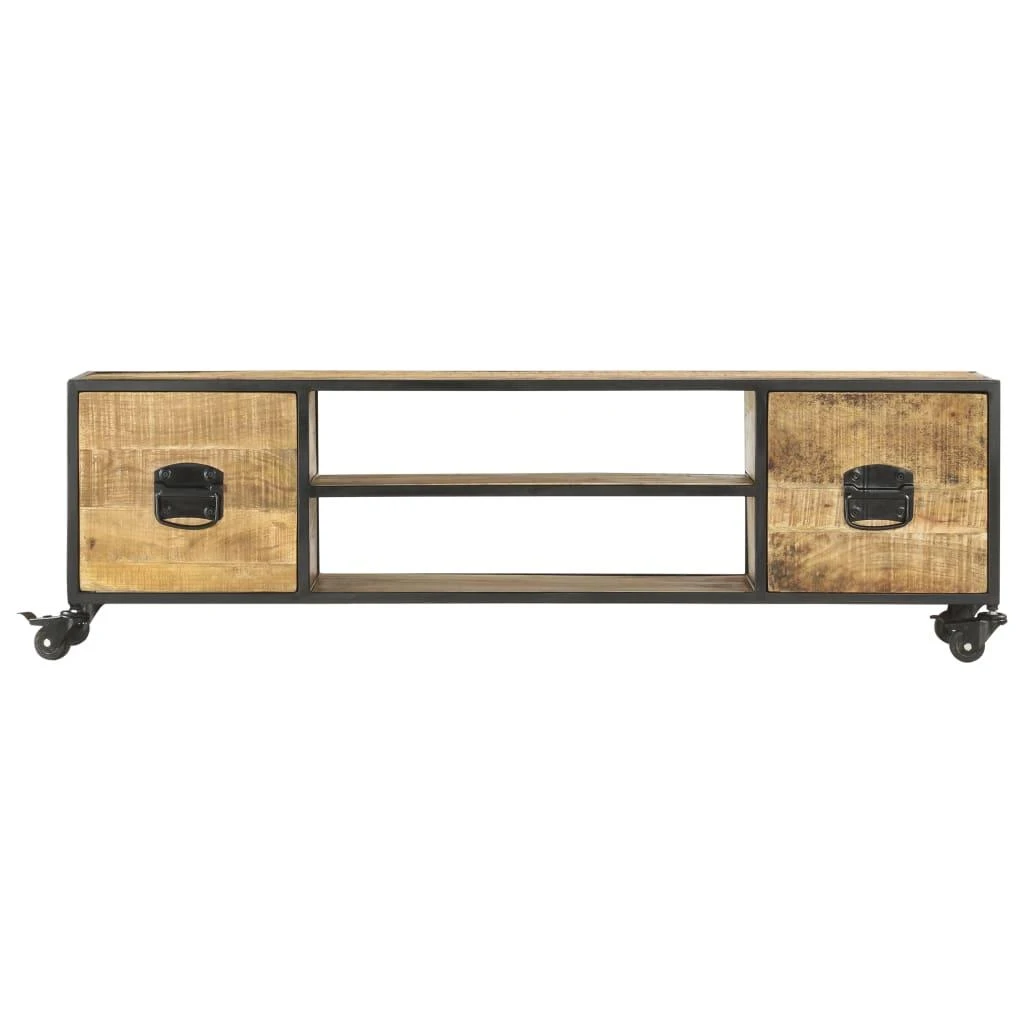 TV staliukas Televizoriaus spintelė, 130x30x39cm, mango medienos masyvas