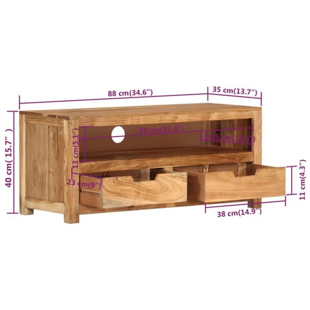 TV staliukas Televizoriaus spintelė, 88x35x40cm, akacijos medienos masyvas