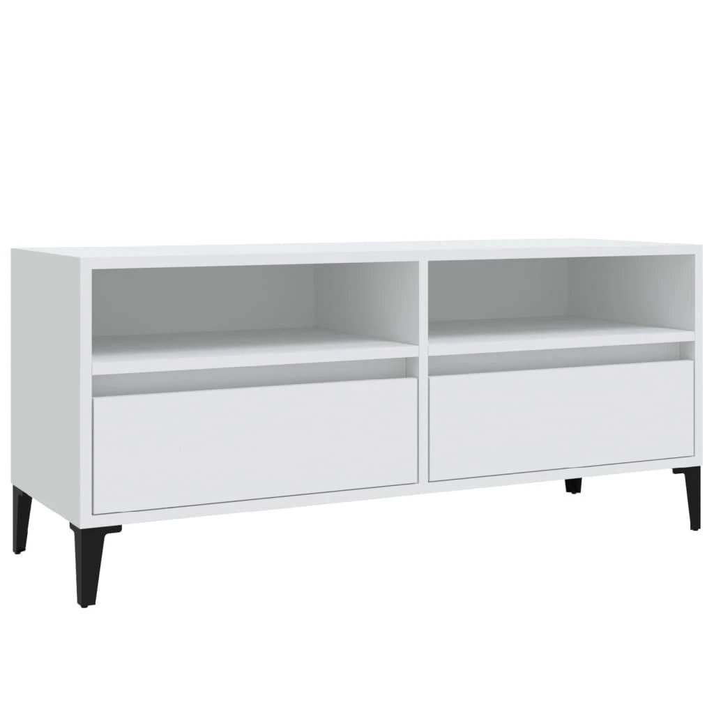 TV staliukas Televizoriaus spintelė, balta, 100x34,5x44,5cm, mediena