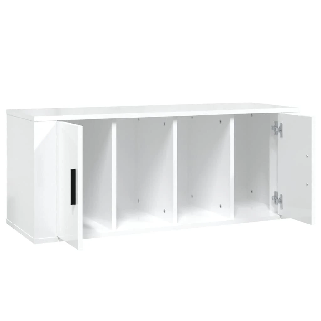 TV staliukas Televizoriaus spintelė, balta, 100x35x40cm, mediena, blizgi