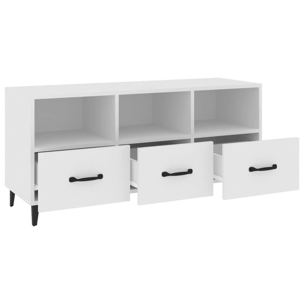 TV staliukas Televizoriaus spintelė, balta, 102x35x50cm, apdirbta mediena