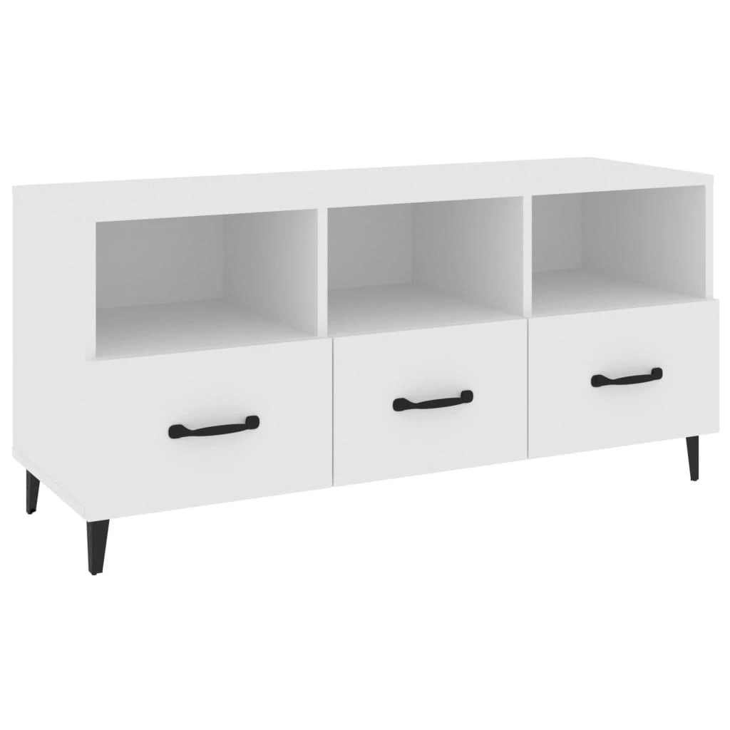 TV staliukas Televizoriaus spintelė, balta, 102x35x50cm, apdirbta mediena