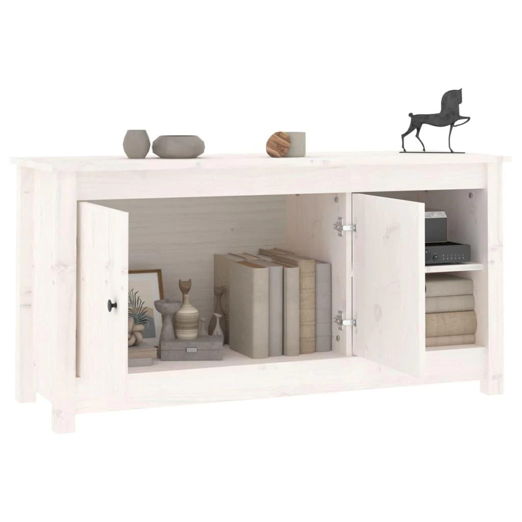 TV staliukas Televizoriaus spintelė, balta, 103x36,5x52cm, pušies masyvas