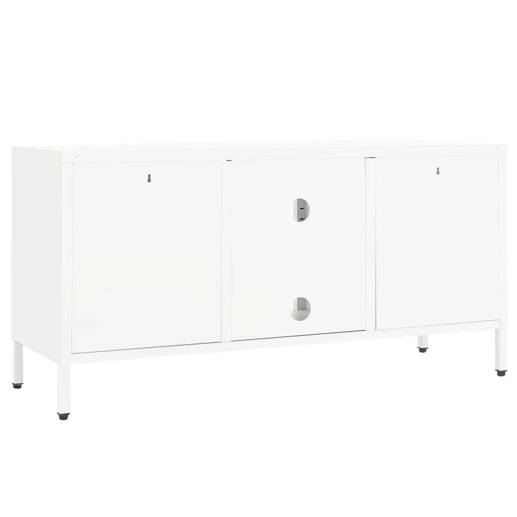 TV staliukas Televizoriaus spintelė, balta, 105x35x52cm, plienas ir stiklas