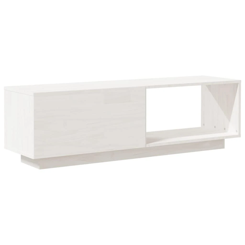 TV staliukas Televizoriaus spintelė, balta, 110x30x33,5cm, pušies masyvas