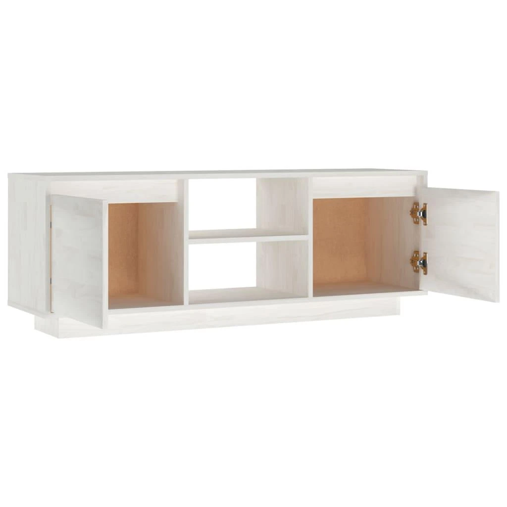 TV staliukas Televizoriaus spintelė, balta, 110x30x40cm, pušies masyvas