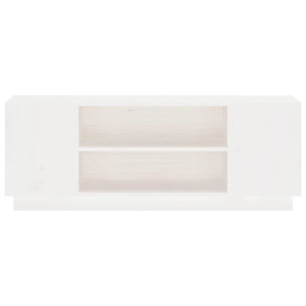 TV staliukas Televizoriaus spintelė, balta, 110x35x40,5cm, pušies masyvas