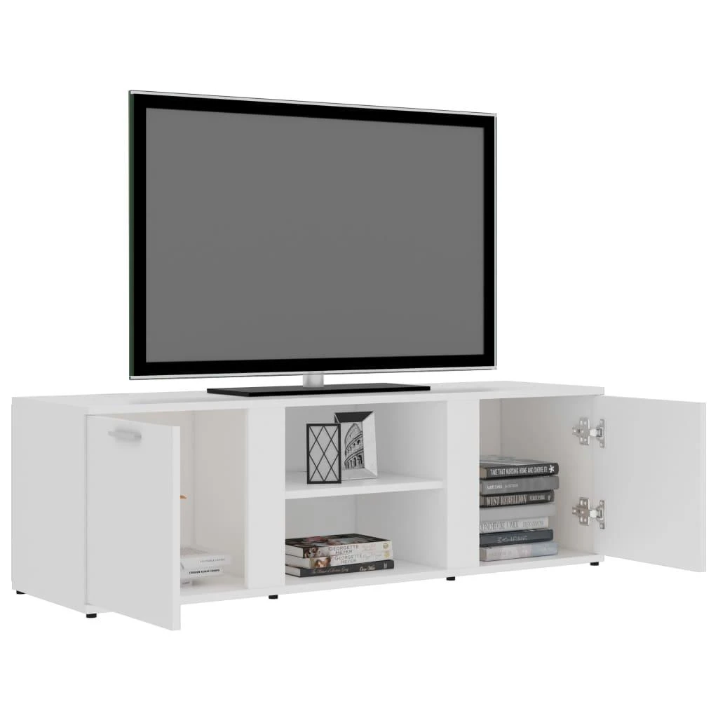 TV staliukas Televizoriaus spintelė, balta, 120x34x37cm, apdirbta mediena