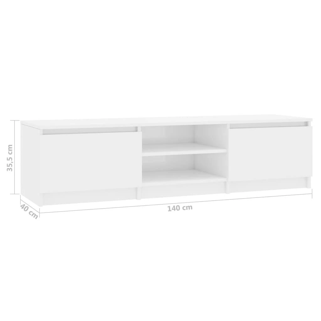TV staliukas Televizoriaus spintelė, balta, 140x40x35,5cm, apdirbta mediena