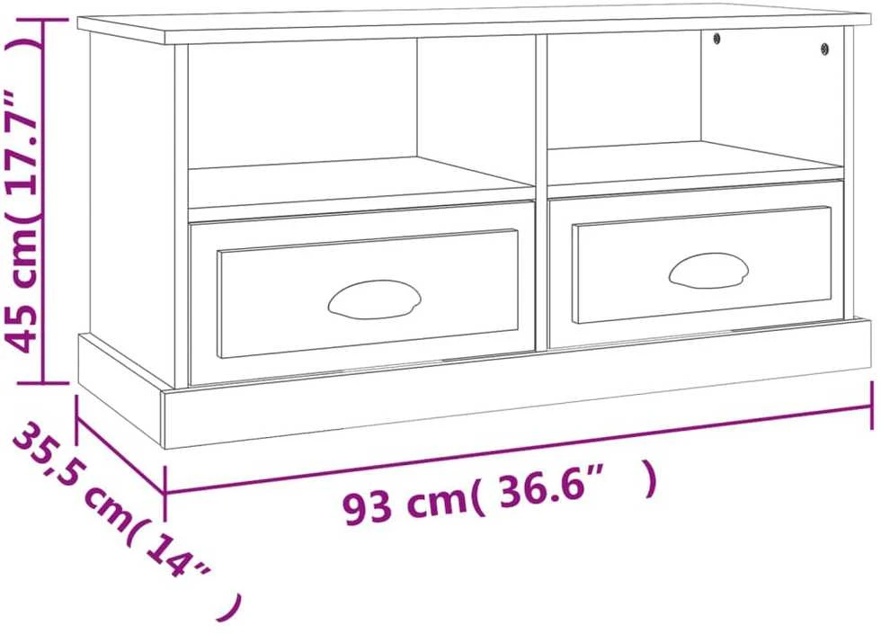 TV staliukas Televizoriaus spintelė, balta, 93x35,5x45cm, mediena, blizgi