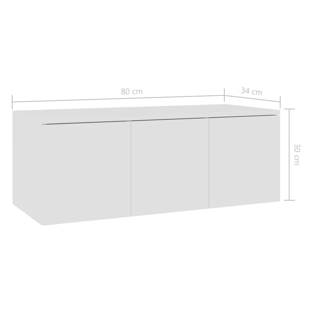 TV staliukas Televizoriaus spintelė, balta, 80x34x30cm, apdirbta mediena