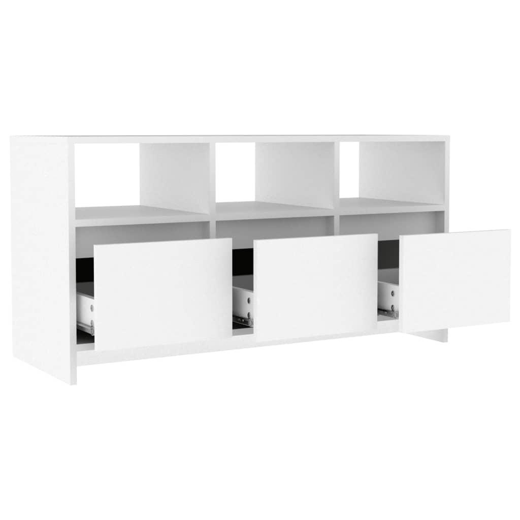 TV staliukas Televizoriaus spintelė, balta, 102x37,5x52,5cm, mediena