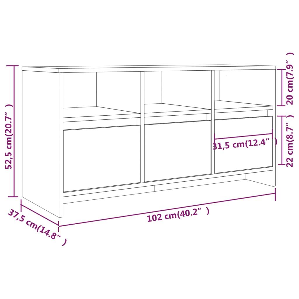 TV staliukas Televizoriaus spintelė, balta, 102x37,5x52,5cm, mediena