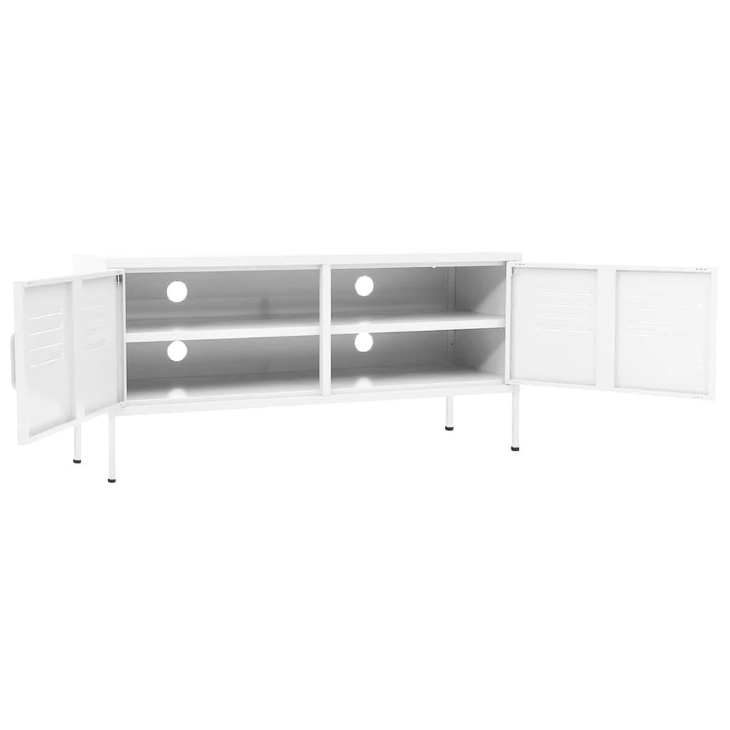 TV staliukas Televizoriaus spintelė, baltos spalvos, 105x35x50cm, plienas