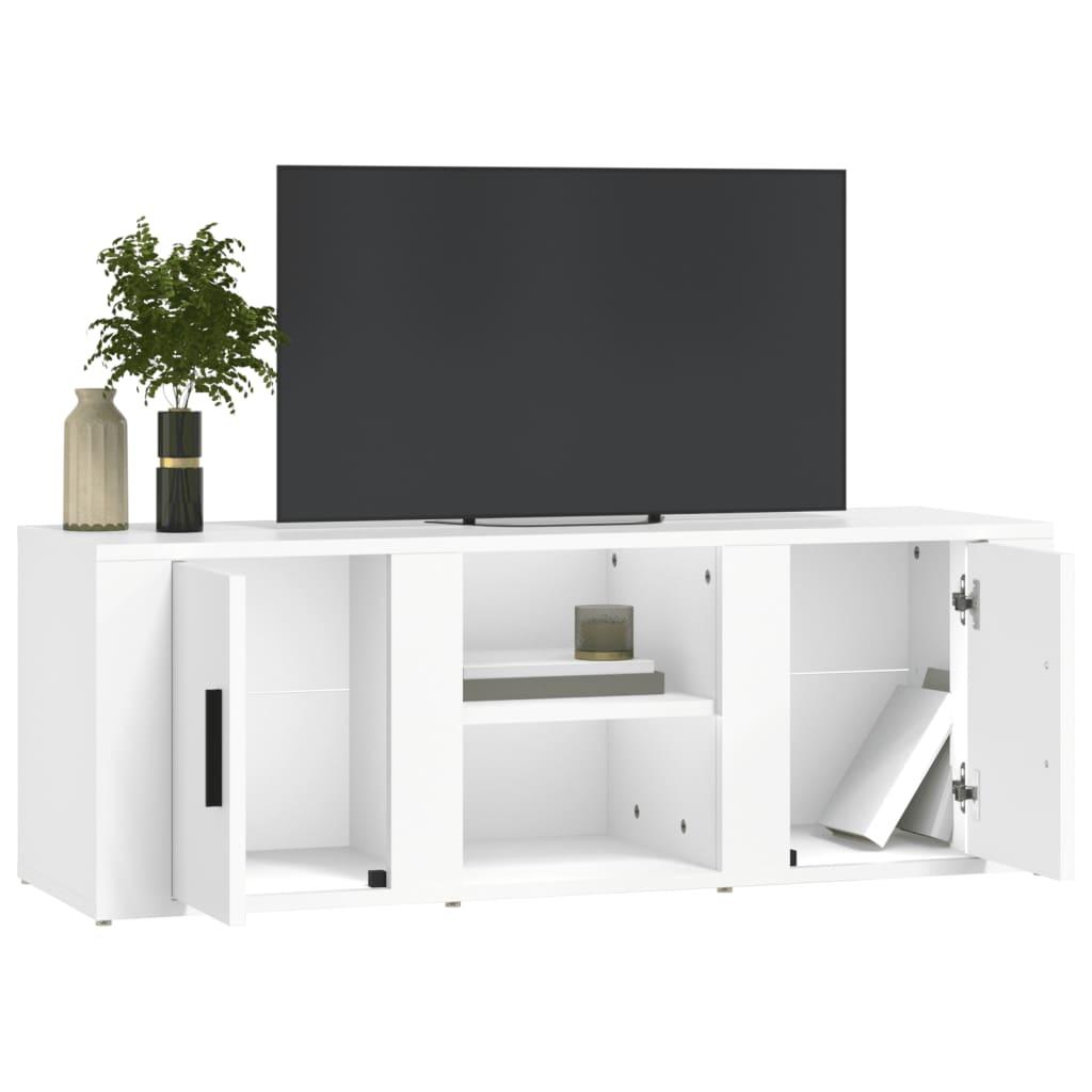 TV staliukas Televizoriaus spintelė, baltos spalvos, 100x31,5x35cm, mediena