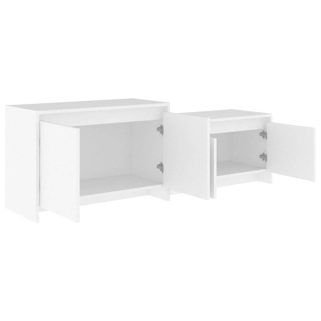 TV staliukas Televizoriaus spintelė, balta, 146,5x35x50cm, apdirbta mediena