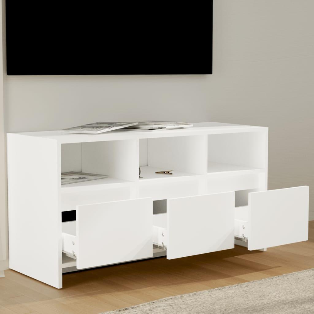 TV staliukas Televizoriaus spintelė, balta, 102x37,5x52,5cm, mediena