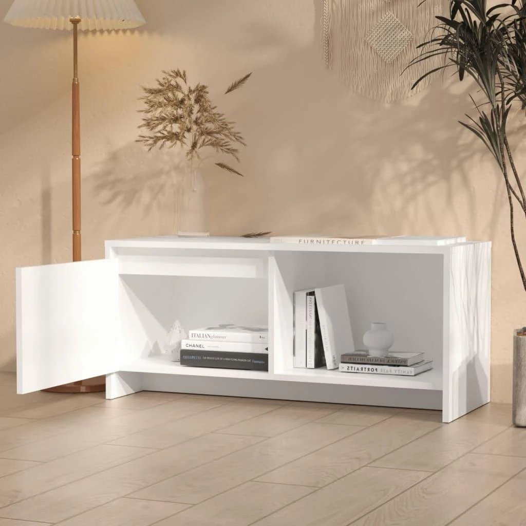 TV staliukas Televizoriaus spintelė, baltos spalvos, 90x35x40cm, MDP