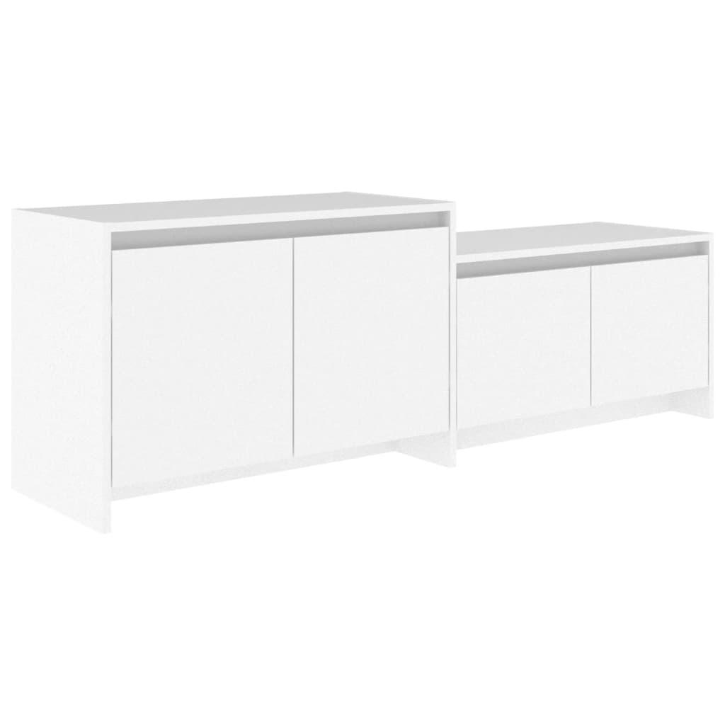 TV staliukas Televizoriaus spintelė, balta, 146,5x35x50cm, apdirbta mediena