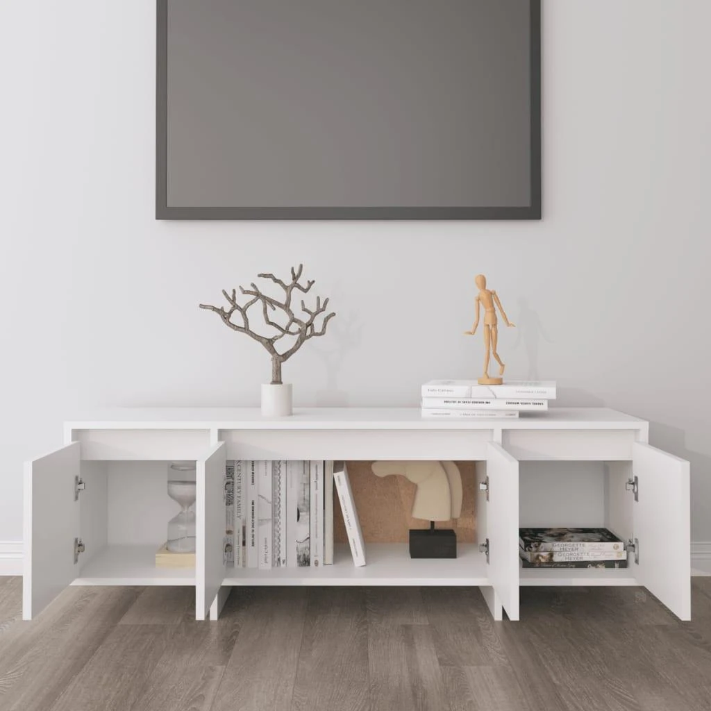TV staliukas Televizoriaus spintelė, balta, 120x30x40,5 cm, apdirbta mediena