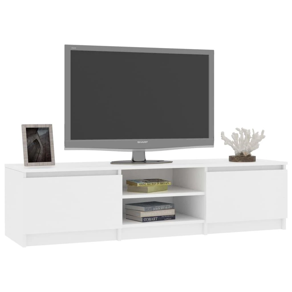 TV staliukas Televizoriaus spintelė, balta, 140x40x35,5cm, apdirbta mediena