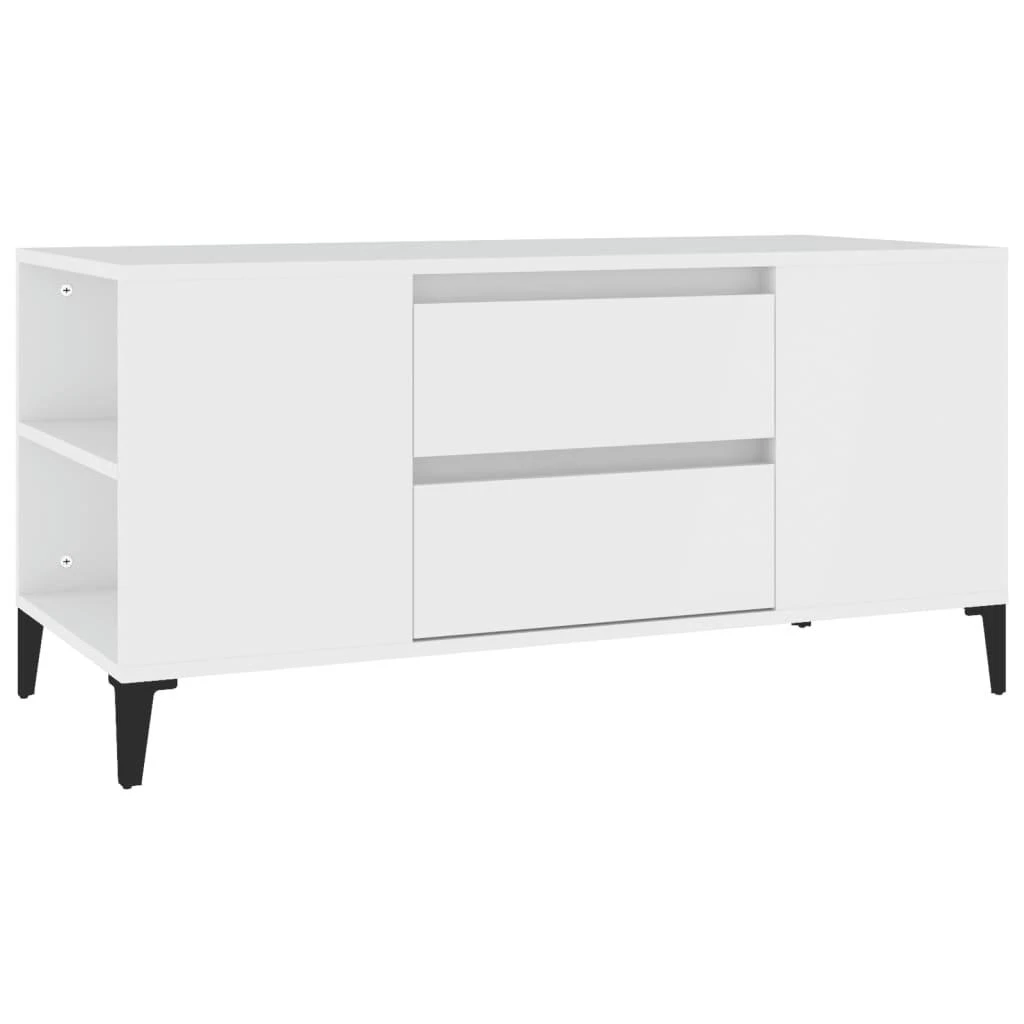 TV staliukas Televizoriaus spintelė, baltos spalvos, 102x44,5x50cm, mediena