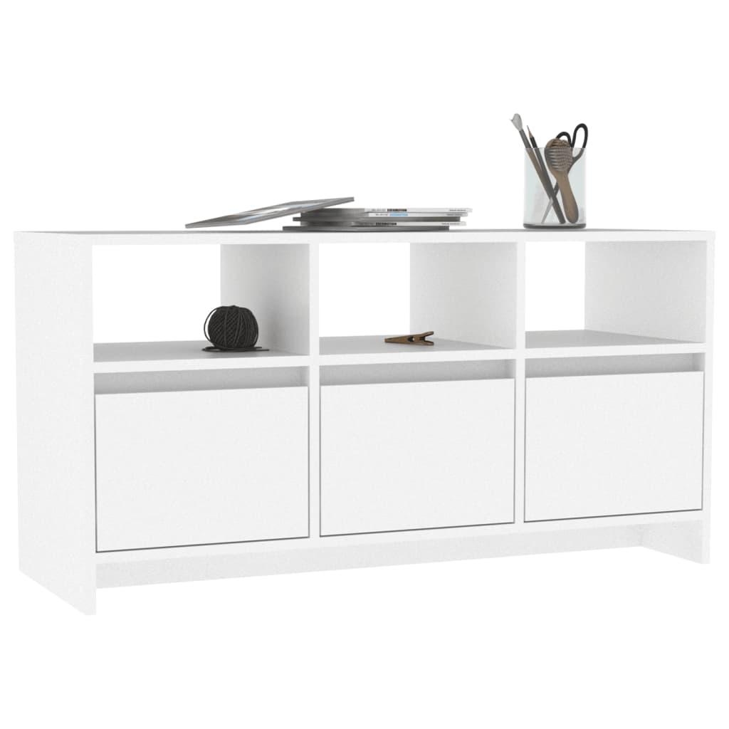 TV staliukas Televizoriaus spintelė, balta, 102x37,5x52,5cm, mediena