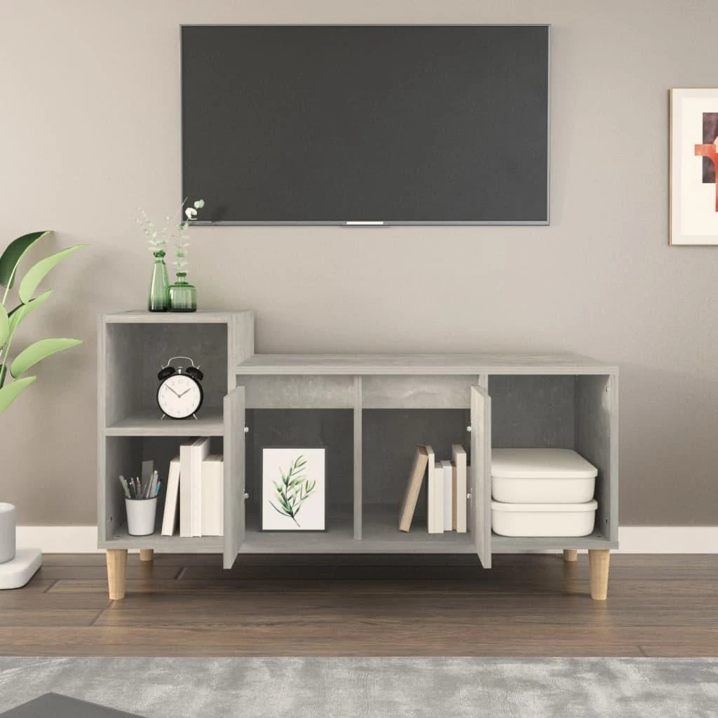 TV staliukas Televizoriaus spintelė, betono pilka, 100x35x55cm, mediena