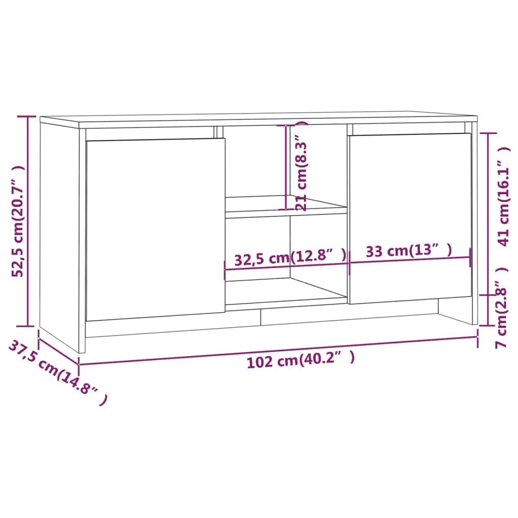 TV staliukas Televizoriaus spintelė, betono, 102x37,5x52,5cm, mediena
