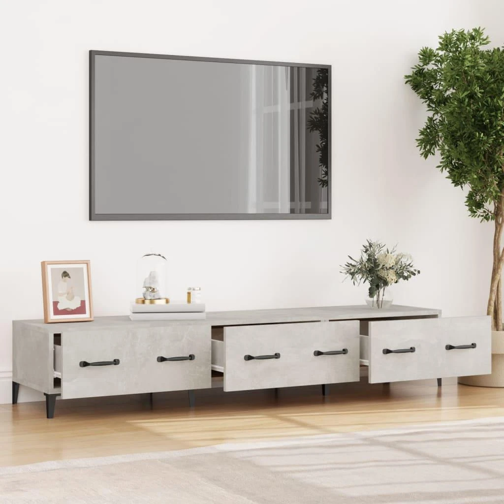 TV staliukas Televizoriaus spintelė, betono pilka, 150x34,5x30cm, mediena