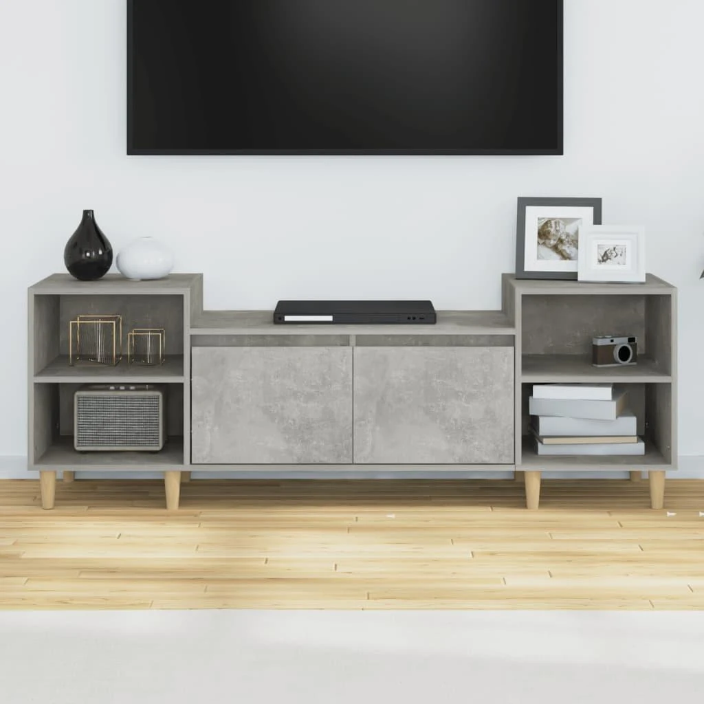 TV staliukas Televizoriaus spintelė, betono pilka, 160x35x55cm, mediena