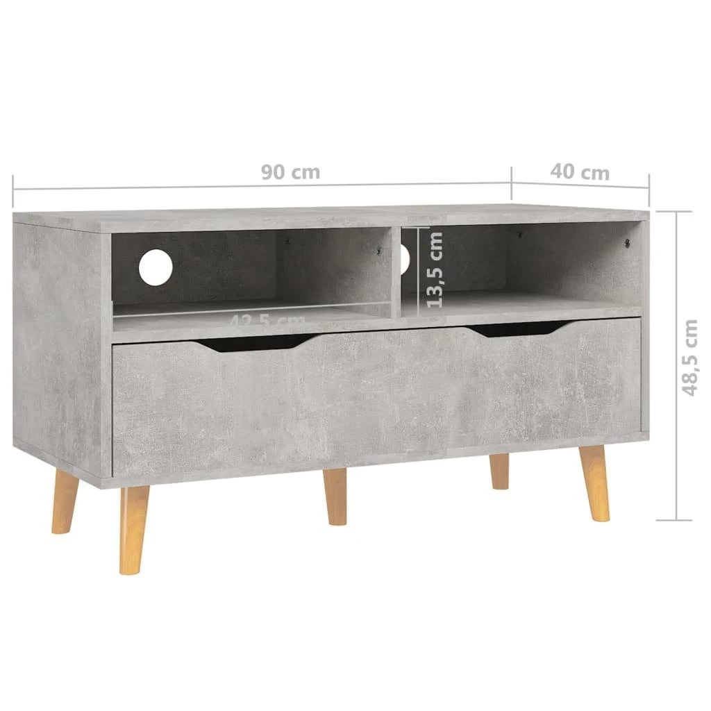 TV staliukas Televizoriaus spintelė, betono, 90x40x48,5cm, apdirbta mediena
