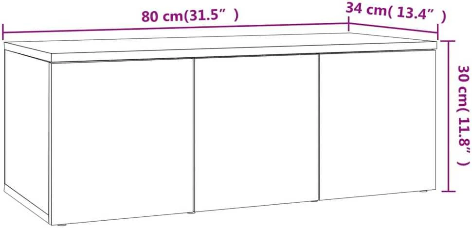 TV staliukas Televizoriaus spintelė, pilka, 80x34x30cm, apdirbta mediena