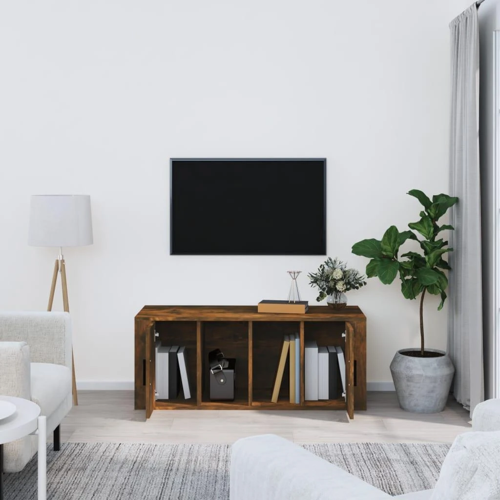 TV staliukas Televizoriaus spintelė, dūminio ąžuolo, 100x35x40cm, mediena