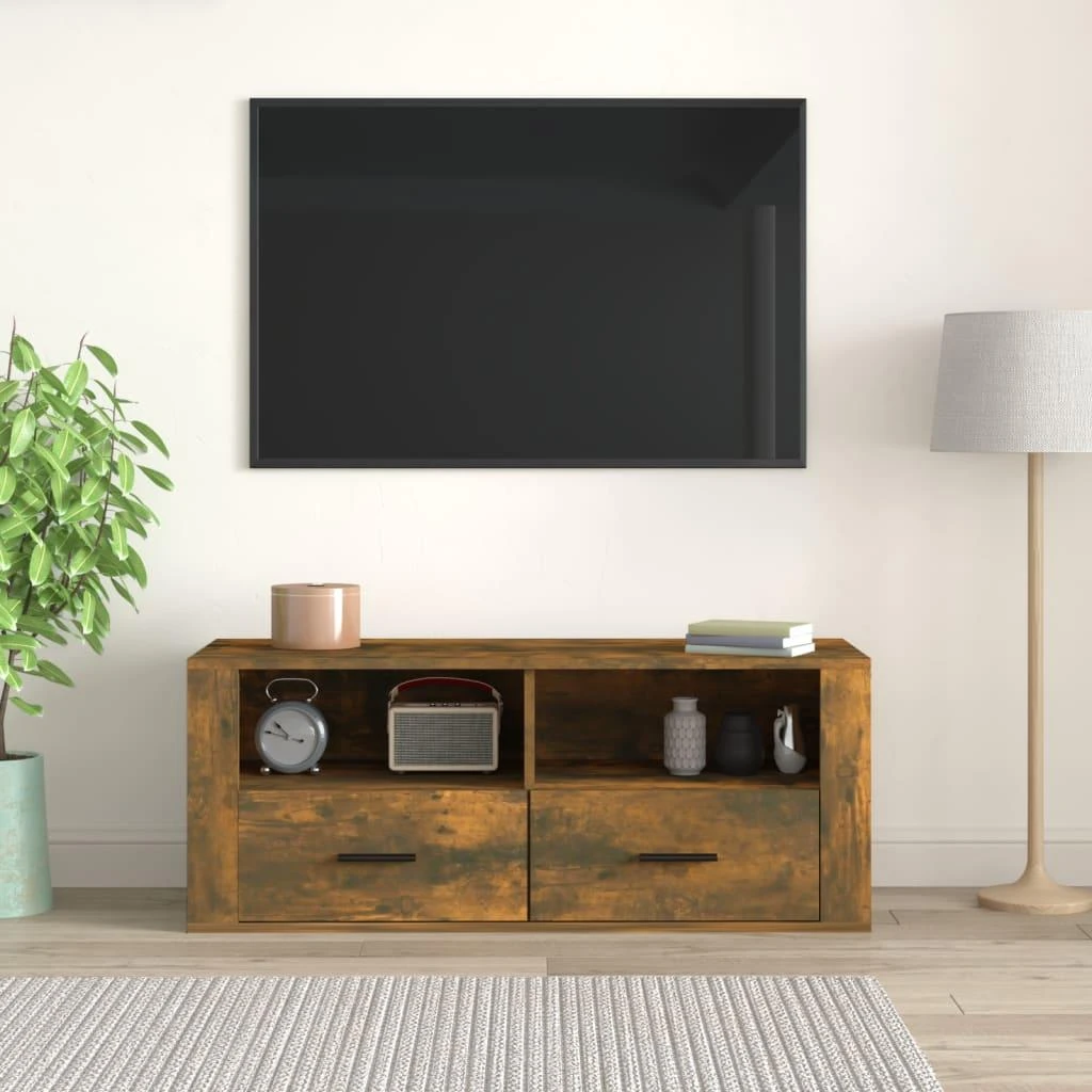 TV staliukas Televizoriaus spintelė, dūminio ąžuolo, 100x35x40cm, mediena