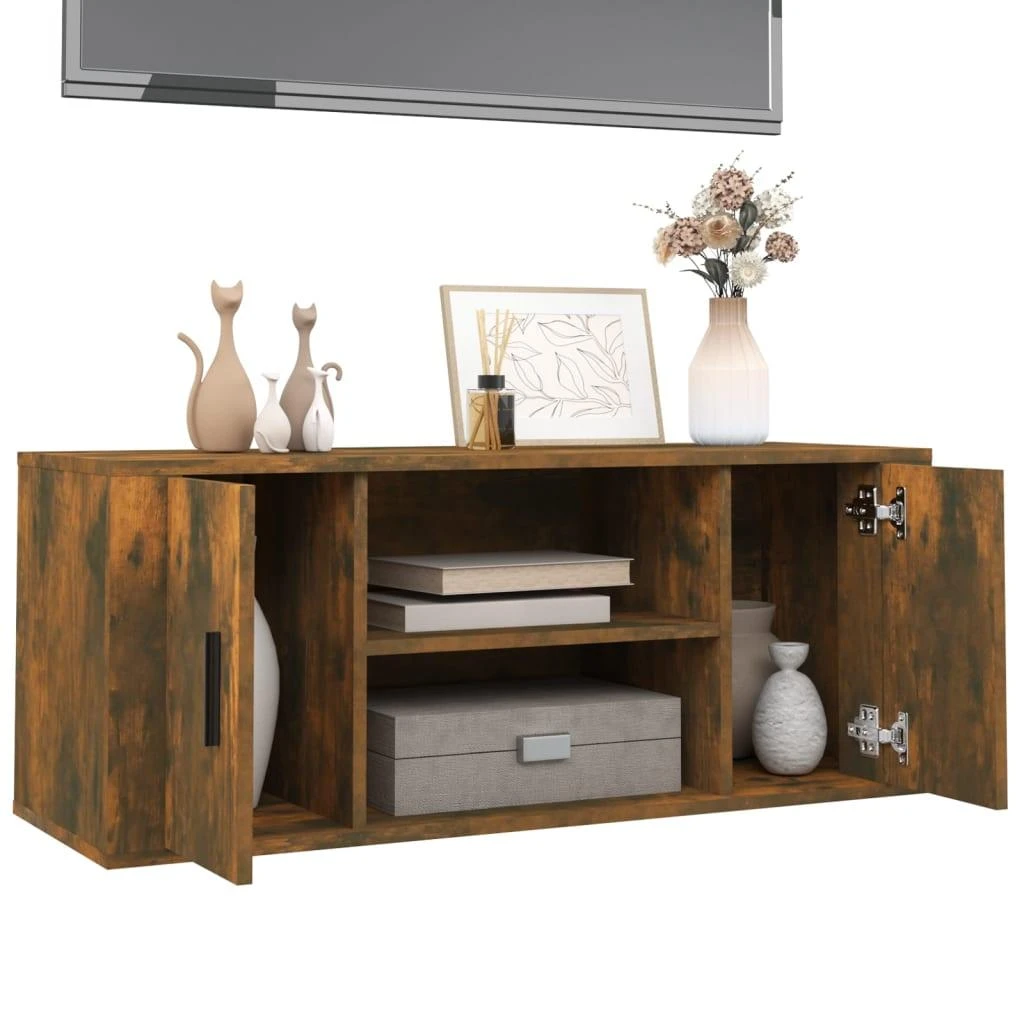 TV staliukas Televizoriaus spintelė, dūminio ąžuolo, 100x35x40cm, mediena